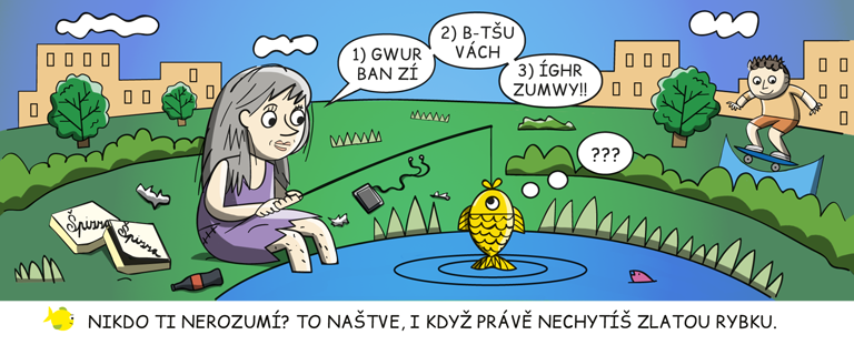 Zanedbaná dívka chytila zlatou rybku, která ale nerozumí jejím přáním.